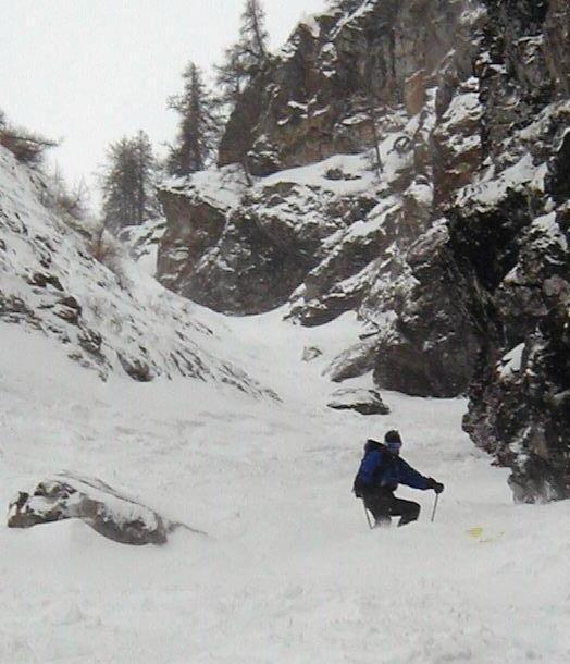 Les Freaux, La Grave FR. 2500ft
         vertical 45 degree couloir